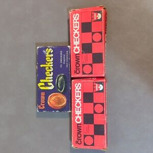 Vintage lot Whitman Crown self stacking plastic checkers 3 boxes of 24 from 1969